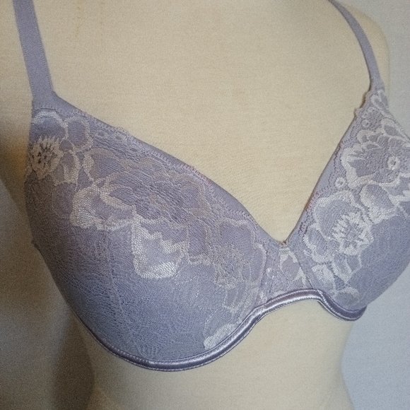 Warner's Underwire Bra Lightly Padded - Women's Size 36C Lavender Lace - Picture 5 of 9